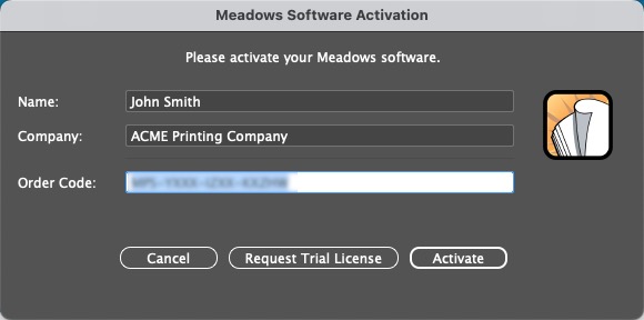 DesignMerge Activation Dialog